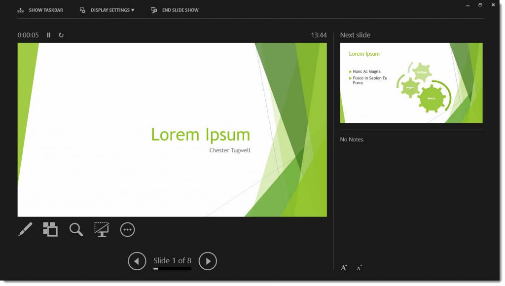Presenter View in PowerPoint 2013