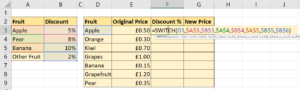 SWITCH Function Example 2